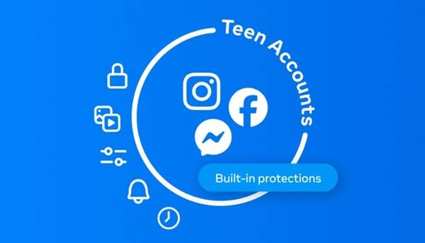 ▲인스타그램과 페이스북을 운영하는 메타도 2024년 청소년 안전을 위한 '10대 계정(Teen Accounts)'을 도입했다. 사진 출처=메타 홈페이지.