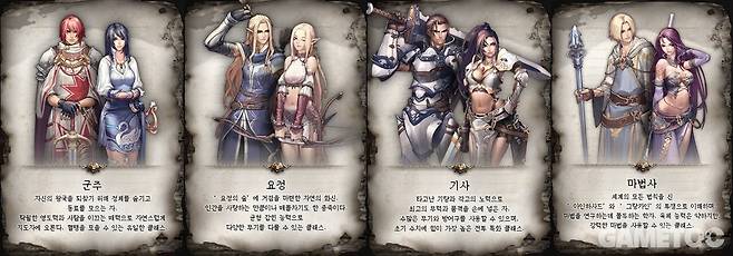 군주, 요정, 기사, 마법사 총 4개의 직업군을 제공한다 (사진=리니지 클래식 공홈)