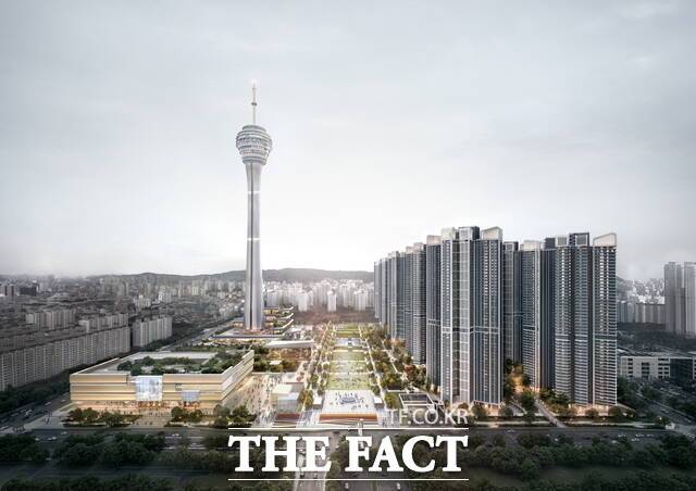 전주시 완산구 효자동 옛 대한방직 터 '전주 관광타워 복합개발사업' 조감도. /자광