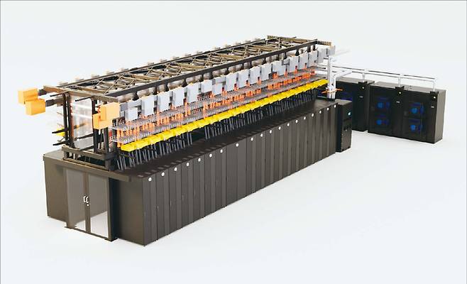 데이터센터를 빠르게 구축할 수 있는 모듈형 프리패브 오버헤드 인프라 솔루션 ‘버티브 스마트런’. 버티브홀딩스는 글로벌 액체 냉각 시장점유율 1위 업체다. (버티브홀딩스 제공)