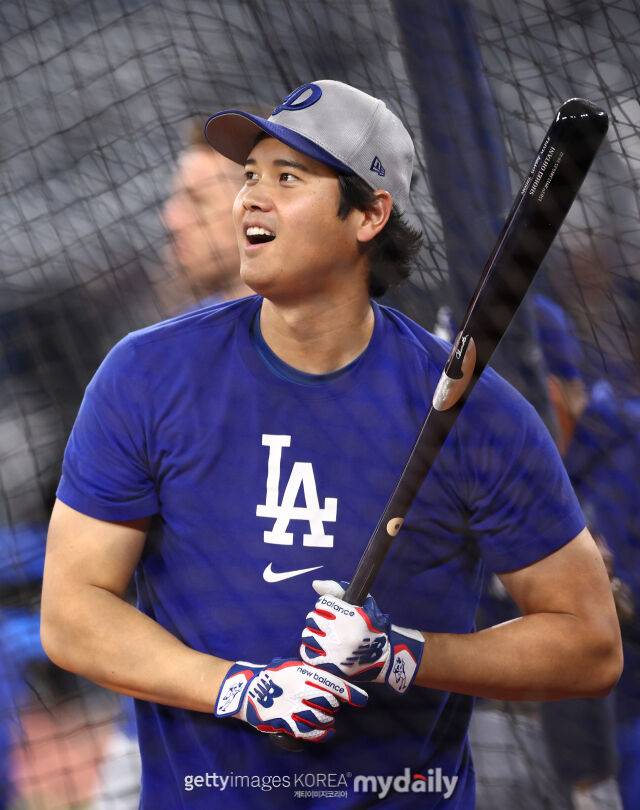 LA 다저스 오타니 쇼헤이가 타격 훈련에 나섰다./게티이미지코리아