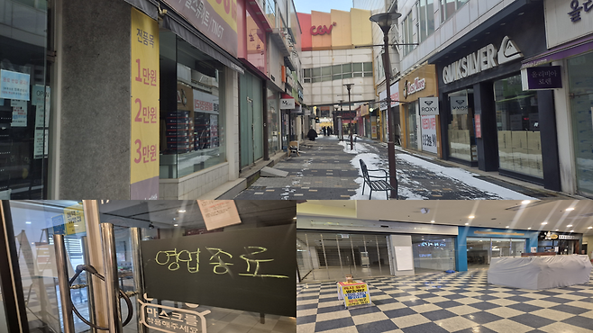 ▲ 부평구 청천동 아이즈빌아울렛은 지난 2003년 연면적 약 2만6500㎡에 지상 7층 규모로 문을 열었다. 당시 패션 아울렛과 영화관을 접목시킨 복합 쇼핑공간으로 주목받았지만, 20여년이 흐른 지금 공실과 폐업으로 상권 침체를 맞았다. /박해윤기자