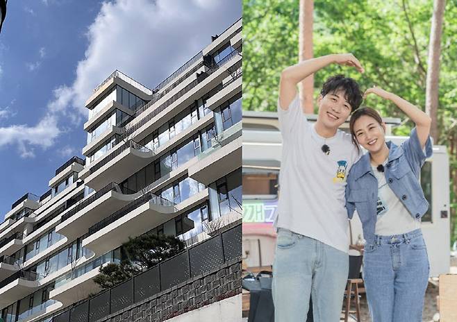 서울 용산구 서빙고동 ‘아페르한강’과 도경완, 장윤정 부부. (사진=현대건설, LG헬로비전 제공)