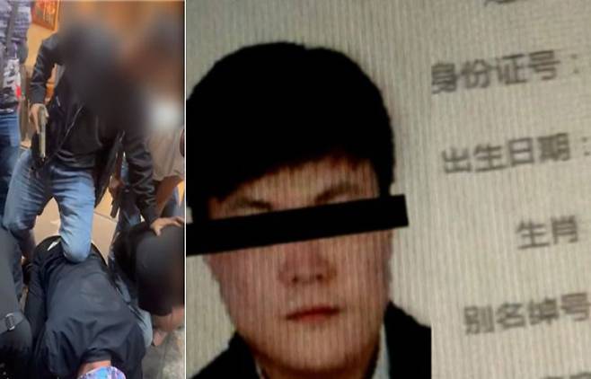 캄보디아 범죄단지에서 한국인 대학생을 납치해 고문하고 살해한 사건의 주범으로 지목된 리광호는 지난해 11월 프놈펜의 한 식당에서 현지 경찰에 의해 체포됐다. 국가정보원 제공·텔레그램 캡처