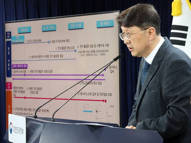 (서울=뉴스1) 황기선 기자 = 최우혁 과학기술정보통신부 정보보호네트워크정책실장이 10일 오후 서울 종로구 정부서울청사에서 '쿠팡 침해사고 민관합동 조사단 조사결과를 발표하고 있다. 2026.2.10/뉴스1