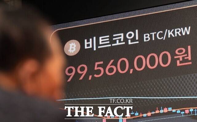 글로벌 위험자산 약세와 빗썸 오지급 사고 여파가 겹치며 비트코인이 1억원 아래로 하락하는 등 가상자산 시장 변동성이 확대되고 있다. /뉴시스