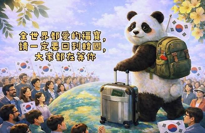 푸바오팬들이 만든 푸바오귀환 AI이미지