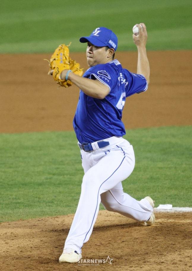 지난해 4월 양창섭의 투구 모습. /사진=김진경 대기자