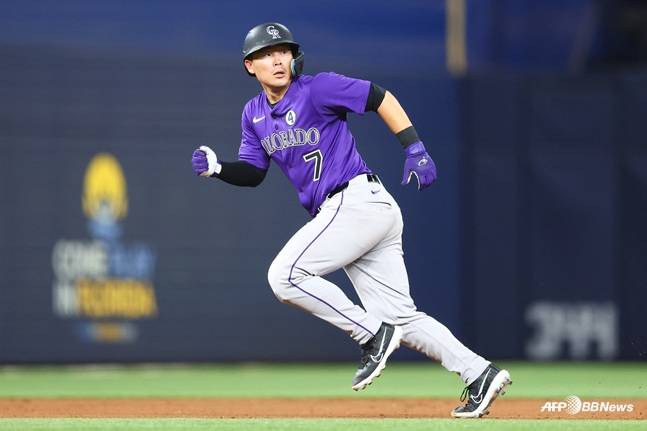 2025시즌 콜로라도 시절의 히우라 모습. /AFPBBNews=뉴스1