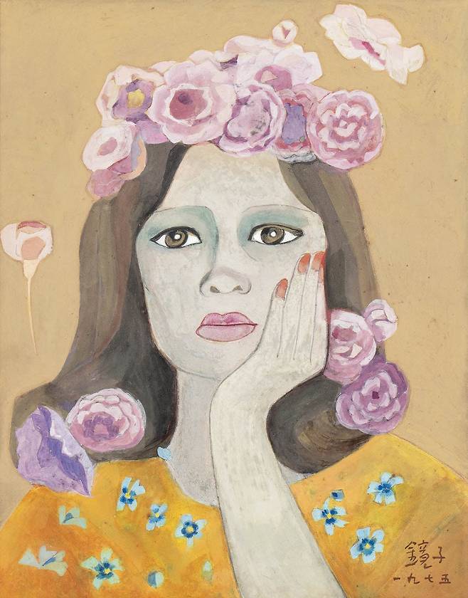 천경자, '여인'(1975). 32×25cm. /케이옥션