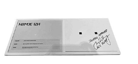 2024년 3월 젠슨 황이 삼성전자의 HBM3E 12단 시제품에 남긴 친필 사인