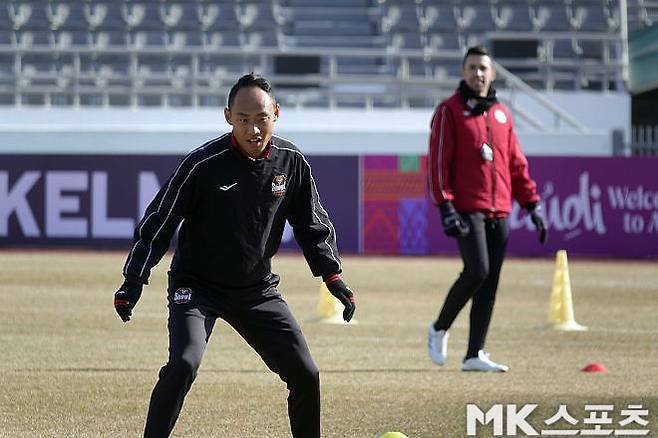 훈련 중인 문선민. 사진=이근승 기자