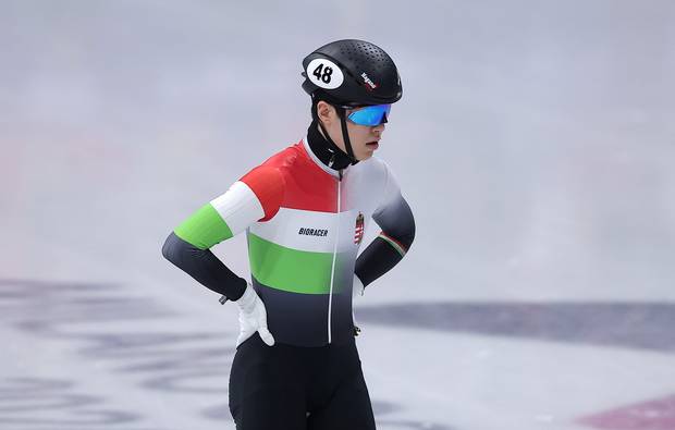 쇼트트랙 남자 500m 준준결선에서 부정출발로 실격을 당한 헝가리 문원준. 뉴스1