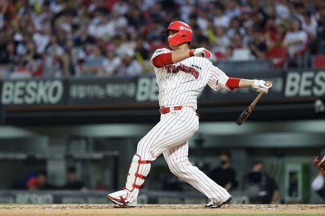 ▲ 2군 캠프 훈련 도중 종아리 부상으로 중도 귀국한 변우혁 ⓒKIA타이거즈