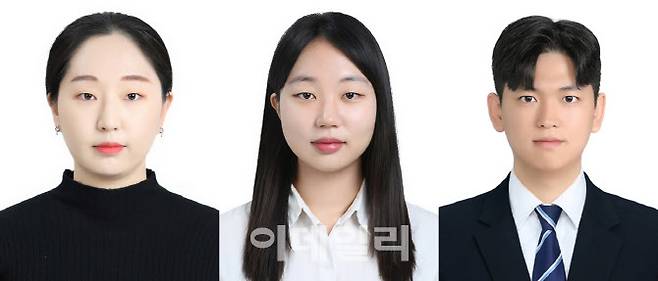 왼쪽부터 고용노동부 장관상 수상자인 오승주 박사, 최승은 석사(기계공학과), 김종규 학사