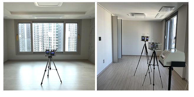 신축 공동주택 실내 공기질 오염도 검사. 서울시 보건환경연구원 제공.