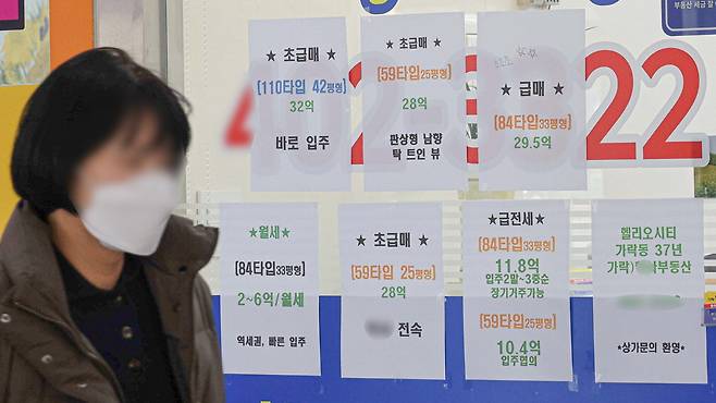 20일 서울 송파구 헬리오시티 상가 부동산에 급매물을 알리는 안내문이 붙어 있다. 한주형 기자