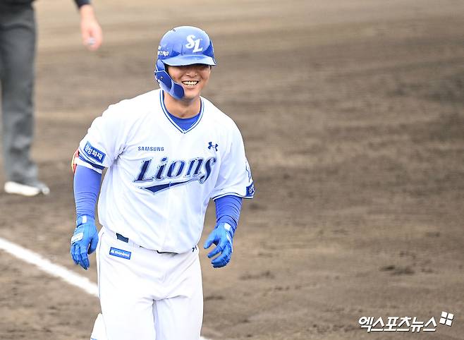 삼성 라이온즈 내야수 양우현이 20일 일본 오키나와 온나손의 아카마 구장에서 열린 2026 월드베이스볼클래식(WBC) 국가대표팀과의 연습경기에서 4회말 정우주를 상대로 역전 3점 홈런을 기록했다. 사진 고아라 기자