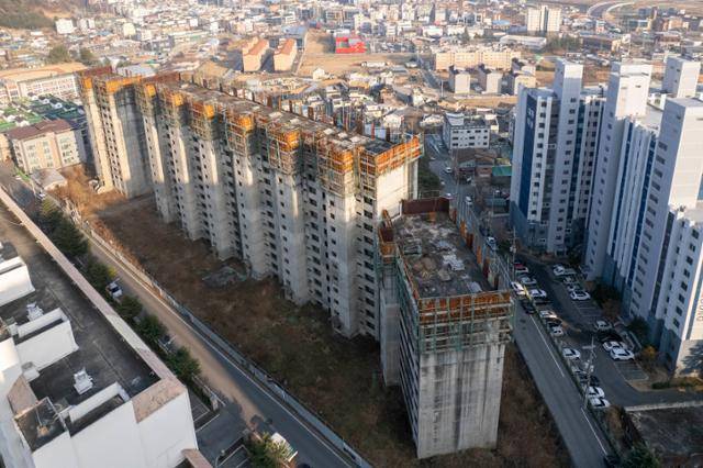 경북 칠곡군 북삼읍 JK아파트 건설 공사 현장. 칠곡군 제공