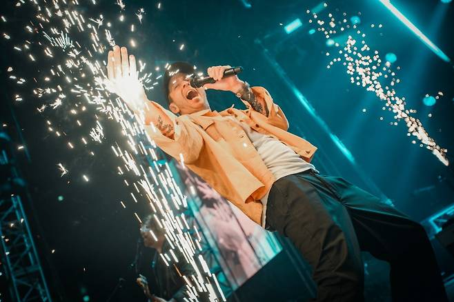 지난 23일 서울 송파구 잠실실내체육관에서 열린 밴드 원리퍼블릭의 내한 공연 장면. /사진출처. 원리퍼블릭.