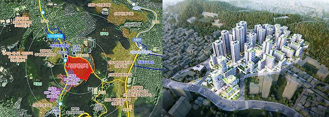 재개발 위치도 및 조감도