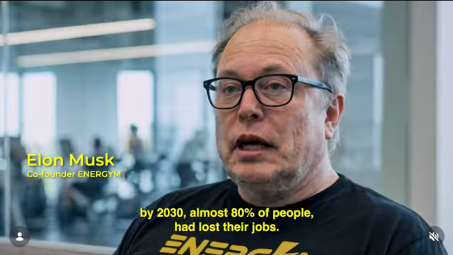 일자리를 잃은 사람들이 전기 자전거를 타며 인공지능(AI) 서버 동력을 만드는 내용의 가상광고가 화제가 되고 있다. AiCandy 캡처