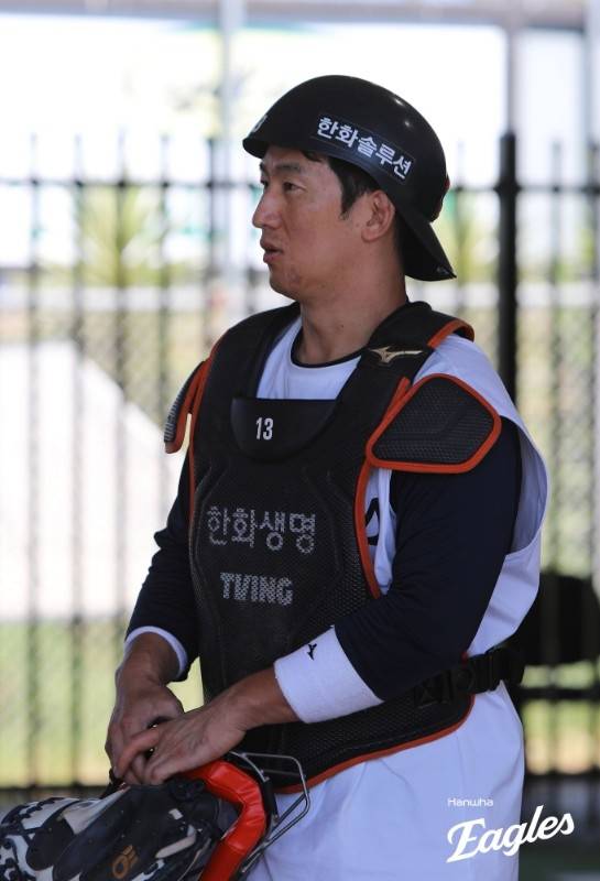한화 최재훈이 호주 멜버른에서 진행한 스프링캠프서 훈련하고 있다. 사진 | 한화 이글스