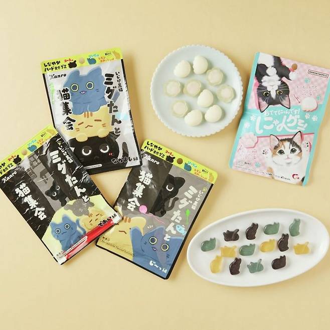 고양이의 날을 맞아 편의점 체인 로손이 출시한 고양이 젤리. 로손.