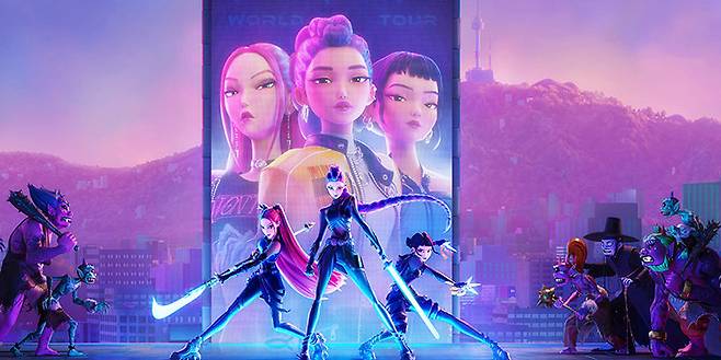 넷플릭스 애니메이션 영화 ‘케이팝 데몬 헌터스’의 한 장면. 넷플릭스