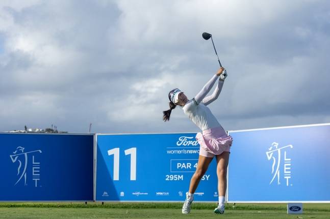오수민이 유럽여자프로골프투어 포드 위민스 NSW 오픈에서 드라이버 티샷을 날리고 있다. /사진=LET 제공