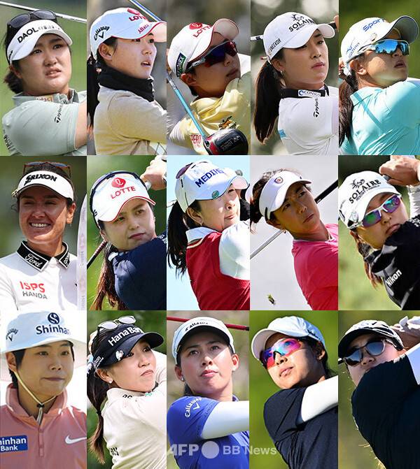 2026년 미국여자프로골프(LPGA) 투어 '아시안 스윙' HSBC 위민스 월드 챔피언십에 출전한 유해란, 황유민, 김효주, 윤이나, 김세영, 우승한 한나 그린(호주), 최혜진, 김아림, 신지은, 고진영, 이소미, 리디아 고(뉴질랜드), 세계랭킹 1위 지노 티띠꾼(태국), 이미향, 오스턴 김(미국). 사진제공=ⓒAFPBBNews = News1