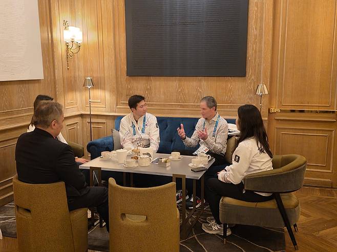 유승민 대한체육회장, 진 사이크스 USOPC위원장(IOC위원). 사진 | 대한체육회