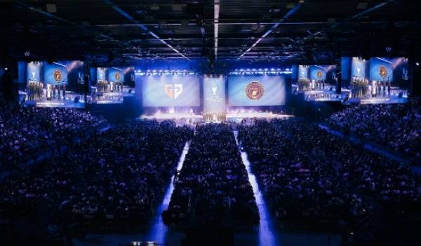 2026 LCK컵 결승진출전과 결승전이 진행된 홍콩 카이탁 아레나를 가득 메운 팬들 /LCK 제공
