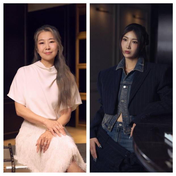 케이팝 데몬 헌터스의 연출과 스토리를 담당한 매기 강 감독(왼쪽)과 케이팝 데몬 헌터스의 OST ‘골든’을 작곡하고 노래한 이재.