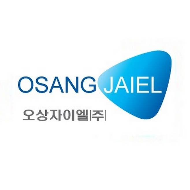 로봇·방위산업·배터리 업종 호황에 따라 오상자이엘의 3D 설계 프로그램 공급이 늘고 있는 가운데, 5일 회사의 로고가 파란색 삼각형 배경과 함께 표시되고 있다.
