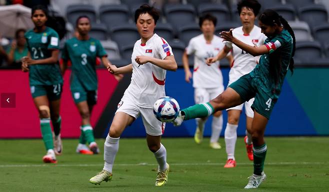 6일 열린 북한과 방글라데시의 2026 AFC 여자 아시안컵 경기 모습. /사진=AFC 제공
