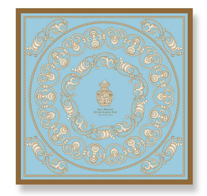 금동제 사리외호 문양을 패턴화해 만든 스카프. 국립박물관문화재단 제공