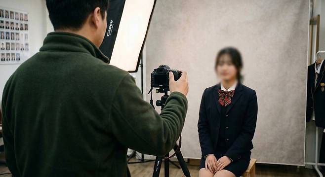 졸업앨범 촬영. 출처=Gemini AI 이미지