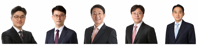 왼쪽부터 법무법인 바른의 고일광·전기철·송길대·박성호·이원호 변호사. 법무법인 바른