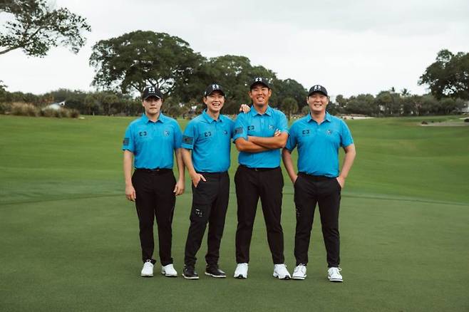 코리안GC 소속 김민규, 송영한, 안병훈, 대니 리(왼쪽부터)