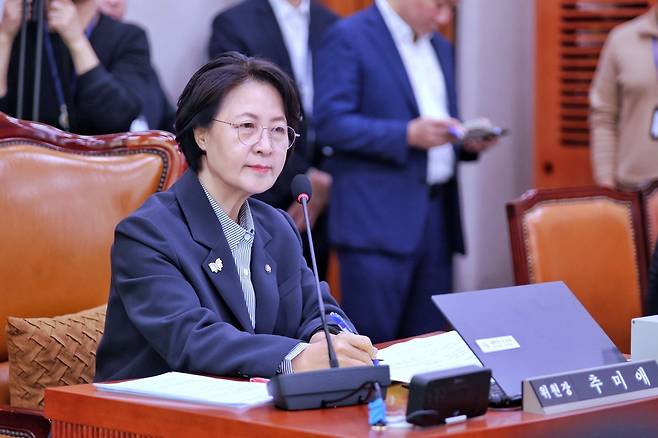 더불어민주당 소속 추미애 국회 법사위원장