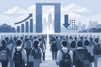 전체 고용은 늘고 있지만, 신규 채용자는 줄고 있다. 경기 침체와 대내외 불확실성 때문에 기업이 채용에 나서지 않고 있는 것이 이유로 꼽힌다. 일러스트=생성형 AI