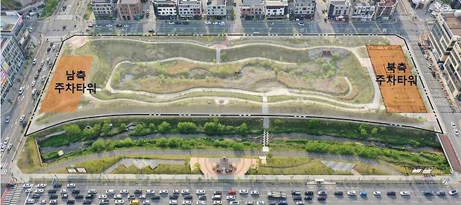 천안시가 추진중인 불당동 물총새공원 주차장 조성안 ⓒ천안시 제공