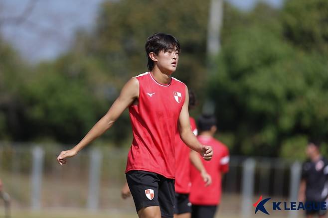 백가온의 팀 훈련 모습. /사진=한국프로축구연맹 제공