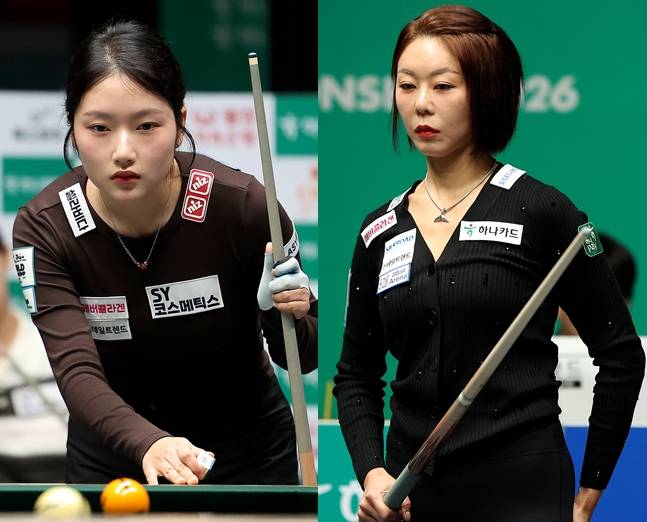 LPBA 월드챔피언십 결승에서 맞붙는 한지은(왼쪽)과 김가영. /사진=PBA 투어 제공