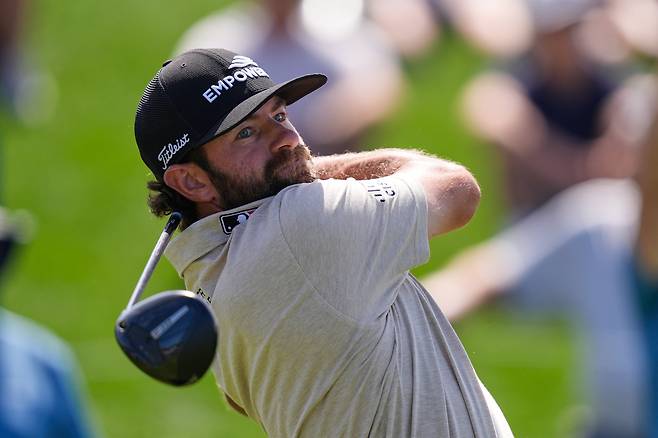 티샷을 하고 있는 캐머런 영. 사진 제공=AP연합뉴스