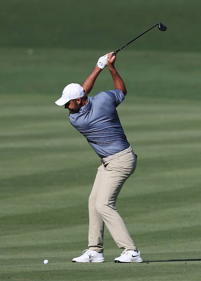 샷을 하고 있는 스코티 셰플러. 사진 제공=AFP연합뉴스