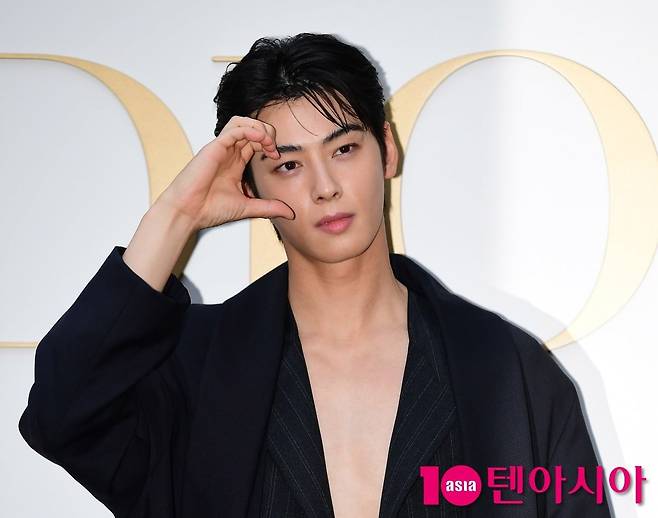 차은우가 취재진 앞에서 포즈를 취하고 있다. / 사진=텐아시아DB