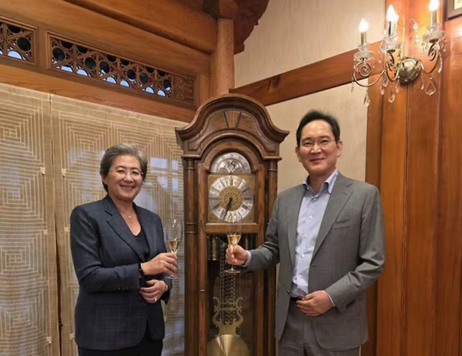 리사 수 AMD 최고경영자(왼쪽)과 이재용 삼성전자 회장./삼성전자