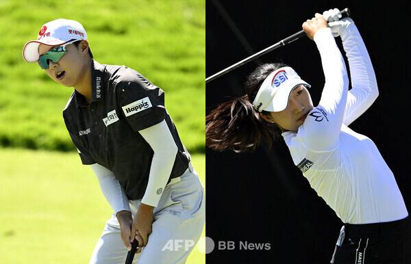2026년 미국여자프로골프(LPGA) 투어 포티넷 파운더스컵에 출전한 김효주, 이동은 프로가 1라운드에서 경기하는 모습이다. 사진제공=ⓒAFPBBNews = News1 (사진을 무단으로 사용하지 마십시오.)